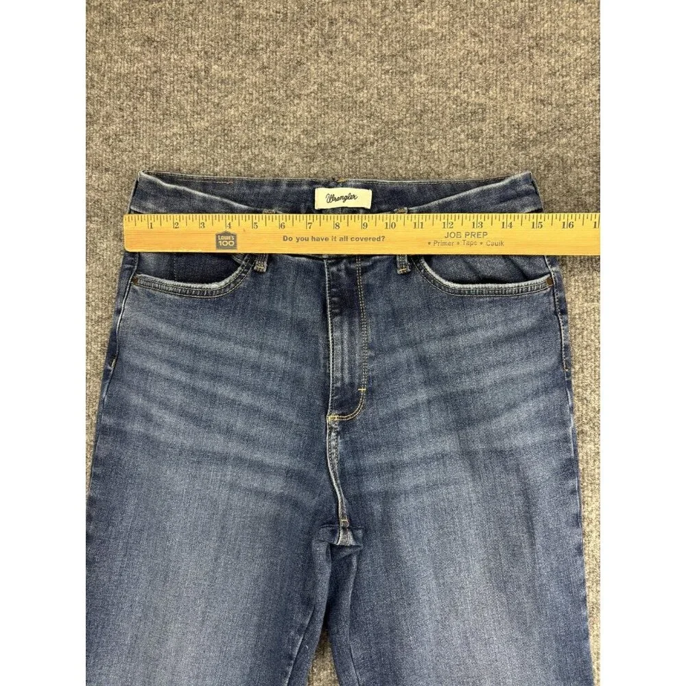 Wrangler Jeans Womens 31x34 Blue Bespoke Flare Stretch Denim Mid Rise Leg - Picture 3 of 9